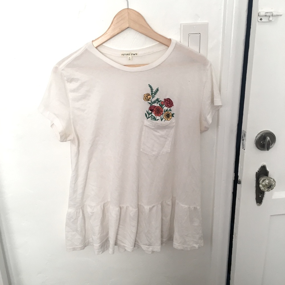 Urban Outfitters | flower pocket peplum top